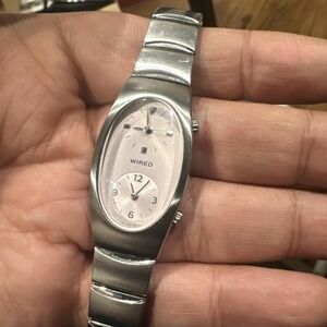 WIRED BY SEIKO LADIES 100M STAINLESS DUAL TIMER WATCH‎ See Descrptn Repair